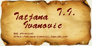 Tatjana Ivanović vizit kartica